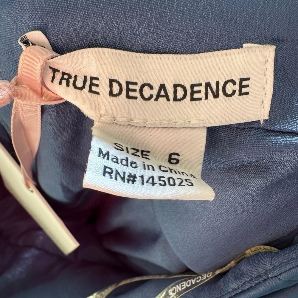 True Decadence Pleated Plisse Tiered Navy Maxi Dress HS1271 US 2 UK 6 - Picture 7 of 9